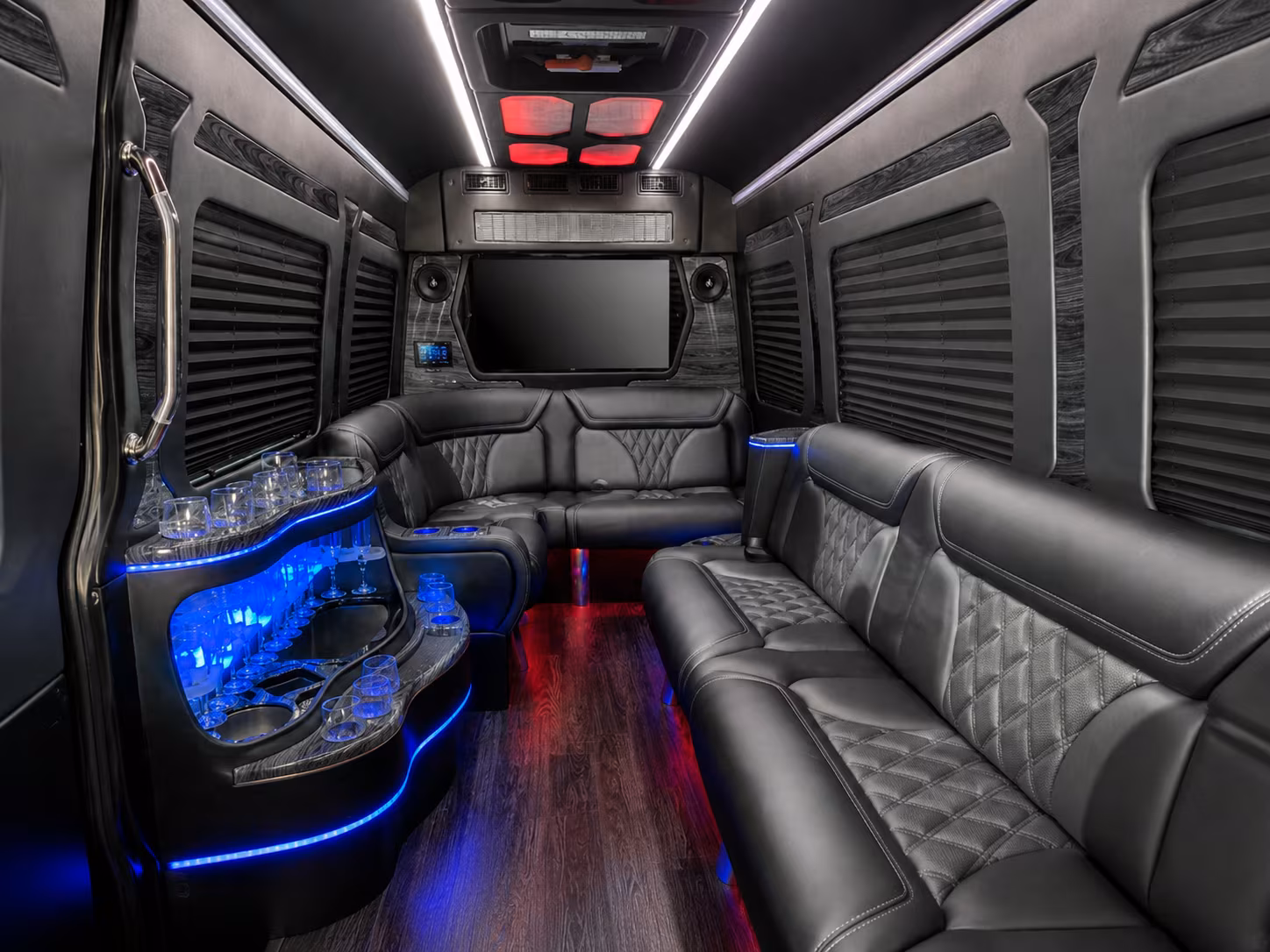 homestead 30 passenger party bus interior